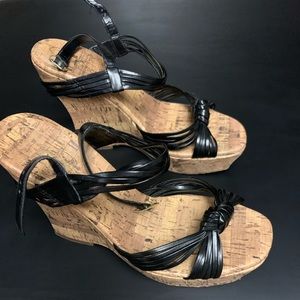 Jessica Simpson 4 inch wedges size 7 1/2 black